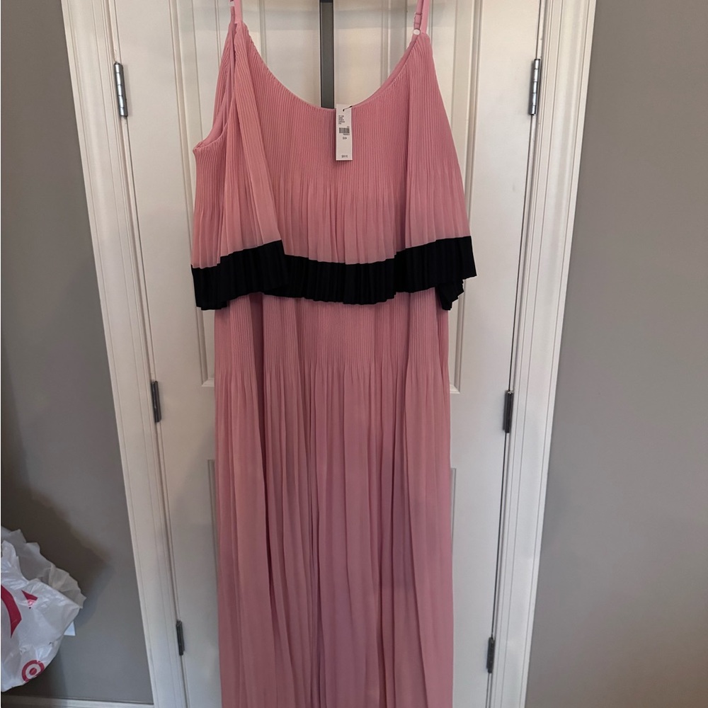 Lane Bryant Pink and Black Pleated Sundress - Picture 3 of 8